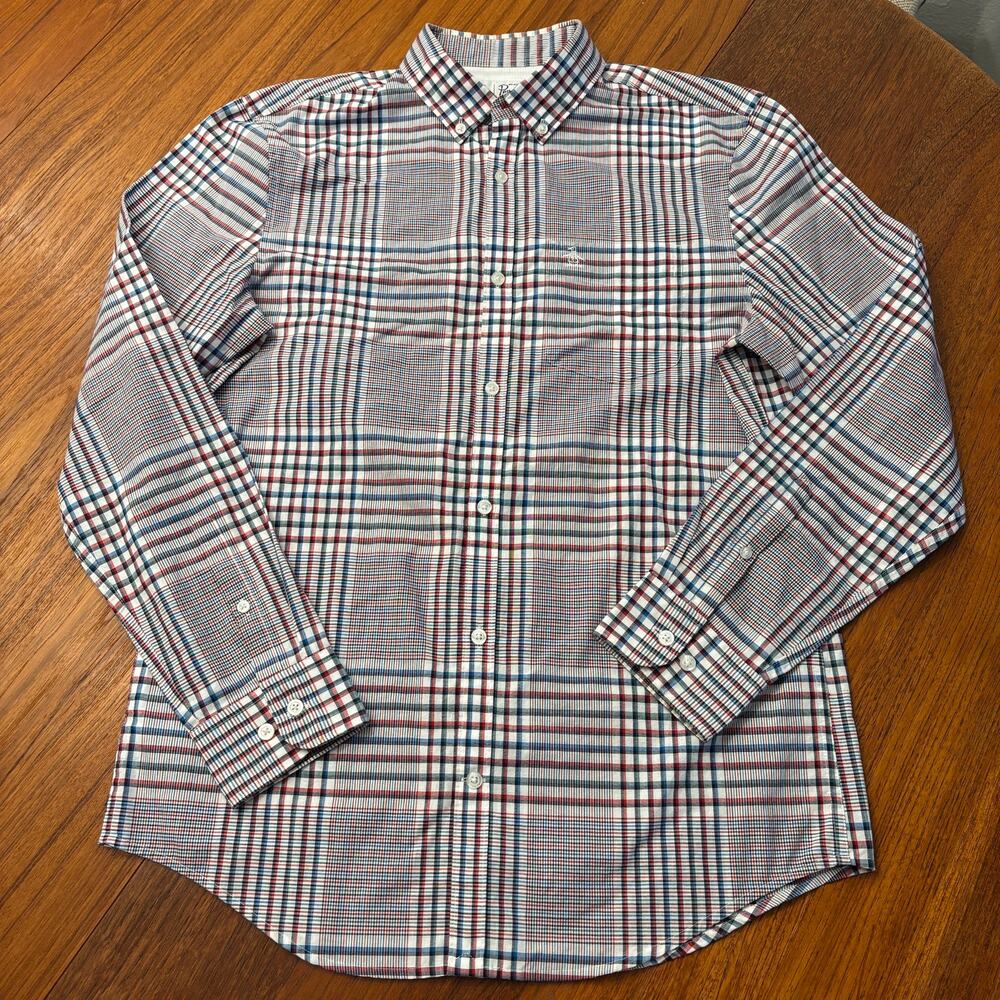 The original penguin men’s long sleeve blue white plain button down shirt size M